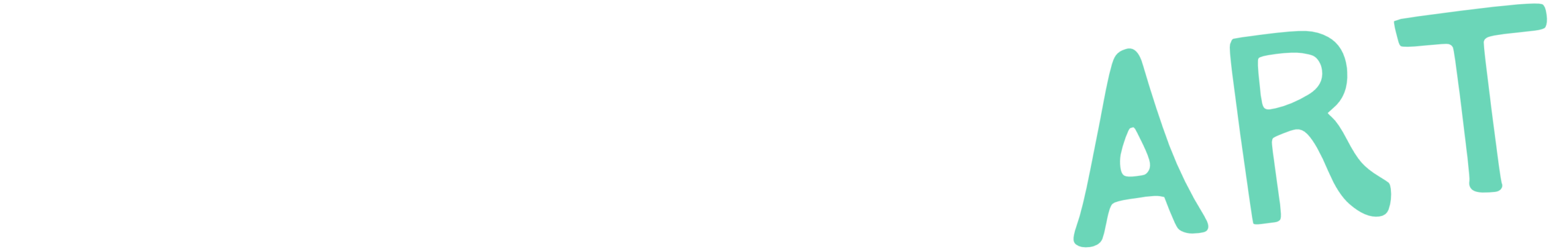 Diverging Art Text logo in white and mint green
